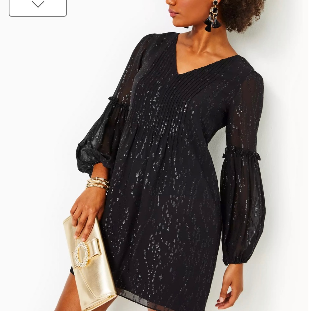 NWT Lilly Pulitzer gold metallic silk dress